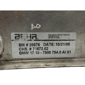 Recambio de enfriador aceite motor para bmw x5 (e53) 3.0 turbodiesel cat referencia OEM IAM 17107500754  