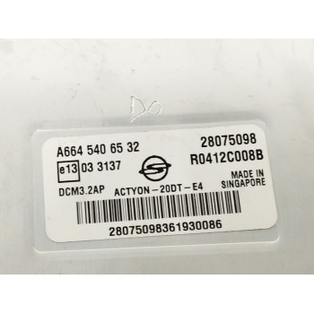 Recambio de centralita motor uce para ssangyong actyon 2.0 td cat referencia OEM IAM A6645406532 R0412C008B 