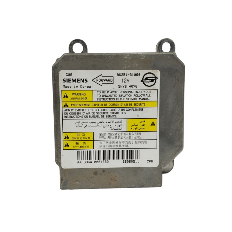 Recambio de centralita airbag para ssangyong actyon 2.0 td cat referencia OEM IAM 8625131060 5WY64076 
