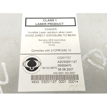 Recambio de sistema audio / radio cd para ssangyong actyon 2.0 td cat referencia OEM IAM 8910009070 A2C53251127 