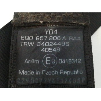 Recambio de cinturon seguridad trasero derecho para volkswagen polo (9n3) 1.4 tdi referencia OEM IAM 6Q0857806A  