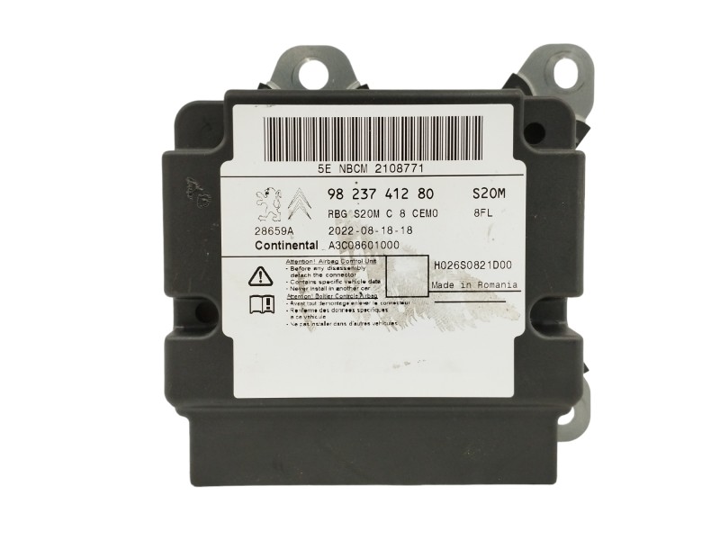 Recambio de centralita airbag para toyota proace city 1.5 d-4d 100 (bpzmd) referencia OEM IAM 9823741280 A3C08601000 
