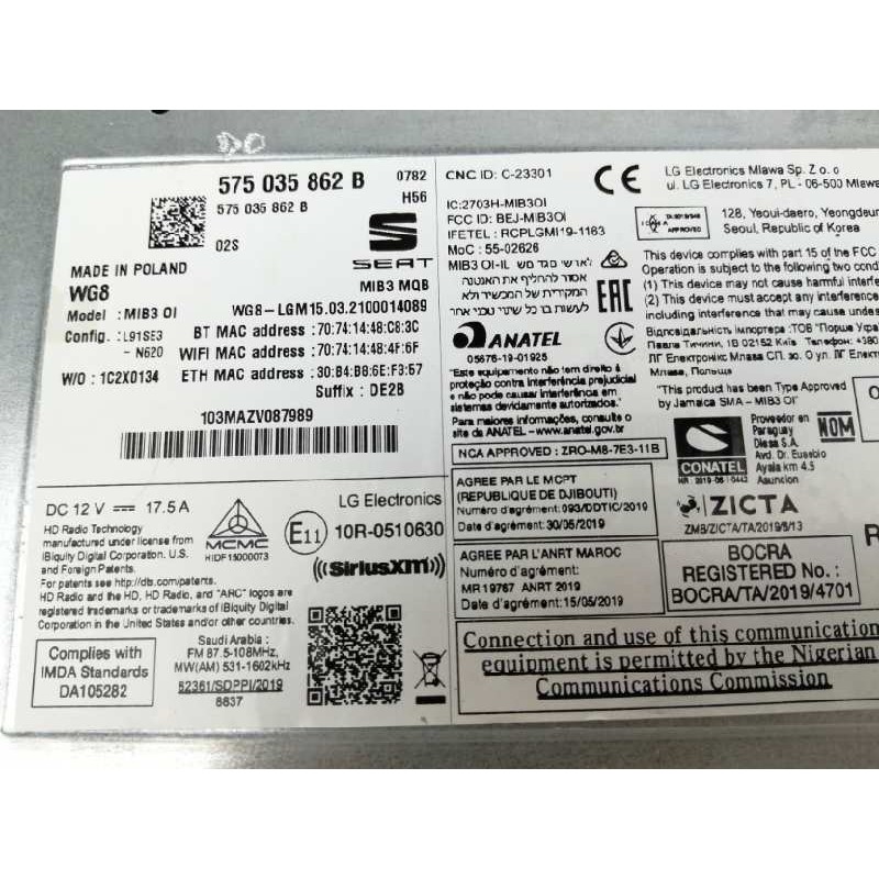 SISTEMA NAVEGACION GPS UNIDAD CONTROL PANTALLA