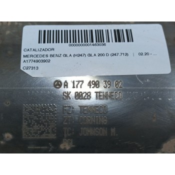 Recambio de catalizador para mercedes-benz benz gla (h247) gla 200 d (247.712) referencia OEM IAM A1774903902  
