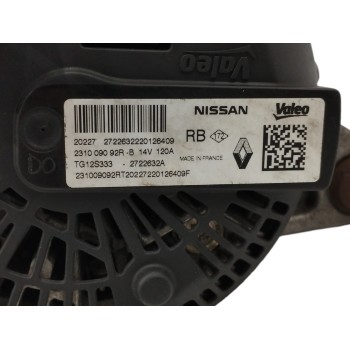Recambio de alternador para dacia sandero 1.0 tce cat referencia OEM IAM 231009092R 120A TG12S333