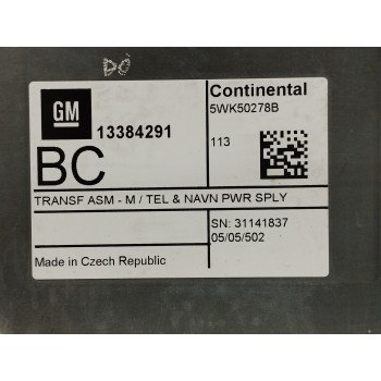 Recambio de modulo electronico para opel astra j gtc sportive referencia OEM IAM 13384291 CENTRALITA NAVEGACION 5WK50278B