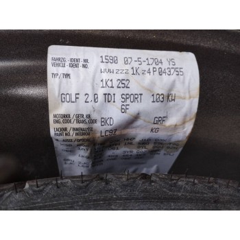 Recambio de carroceria corte para volkswagen golf v berlina (1k1) 2.0 tdi referencia OEM IAM   