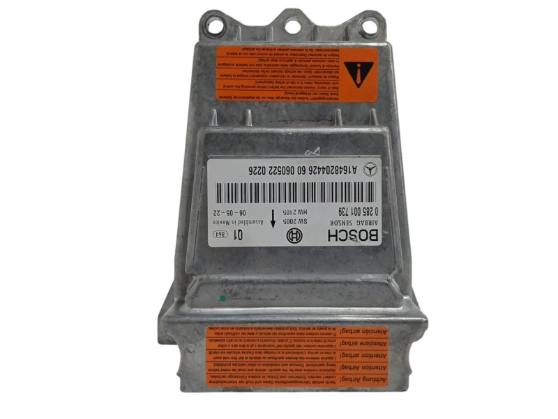 Recambio de centralita airbag para mercedes-benz clase r (w251) 3.0 cdi cat referencia OEM IAM A1648204426 0285001739 Recambio de centralita airbag para mercedes-benz clase r (w251) 3.0 cdi cat referencia OEM IAM A1648204426 0285001739