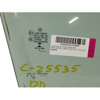 Recambio de luna delantera derecha para mercedes-benz clase a (w176) 1.5 cdi cat referencia OEM IAM   
