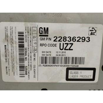 Recambio de sistema audio / radio cd para opel astra j lim. 1.7 16v cdti referencia OEM IAM 22836293  