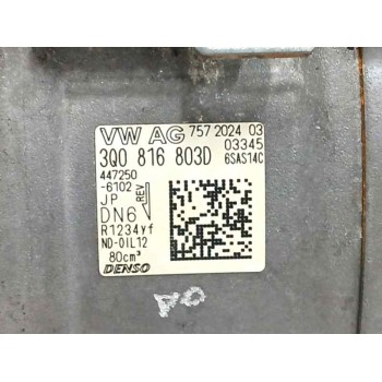 Recambio de compresor aire acondicionado para volkswagen t-roc (a11, d11) 2.0 tdi scr referencia OEM IAM 3Q0816803D OBSERVAR FOT