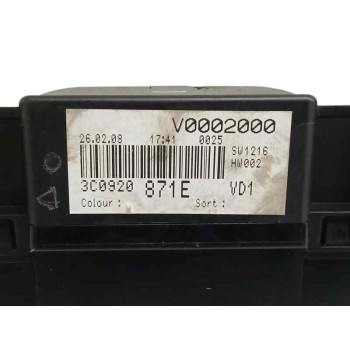Recambio de cuadro instrumentos para volkswagen passat b6 (3c2) 2.0 tdi 16v referencia OEM IAM 3C0920871E 22C53117394 A2C5304210