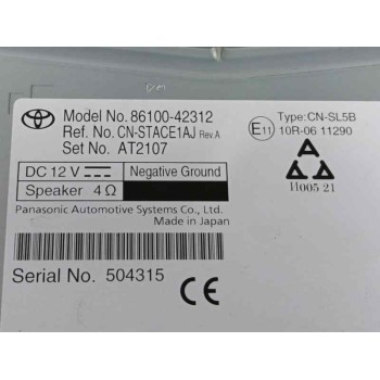 Recambio de pantalla multifuncion para toyota bz4x (_eam1_) ev (xeam10) referencia OEM IAM 8610042312  