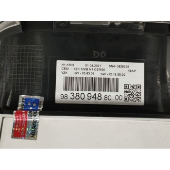 Recambio de cuadro instrumentos para peugeot partner k9 1.5 blue hdi 100 referencia OEM IAM 9838094880  