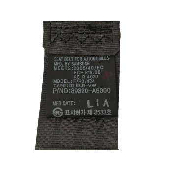 Recambio de cinturon seguridad trasero derecho para kia cee´d 1.4 cat referencia OEM IAM 89820A6000  