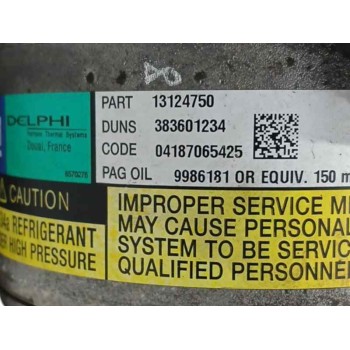 Recambio de compresor aire acondicionado para opel astra twin top (2006 - 2012) 1.6 16v referencia OEM IAM 13124750 383601234 