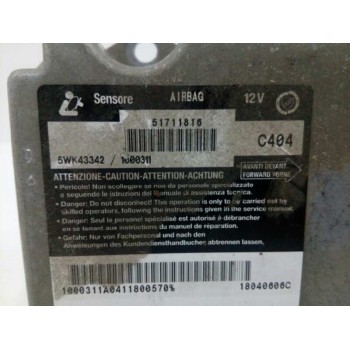 Recambio de centralita airbag para fiat stilo (192) 1.9 jtd cat referencia OEM IAM 51711816 5WK43342 