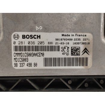 Recambio de centralita motor uce para peugeot partner k9 1.5 blue hdi 100 referencia OEM IAM 9833749880 0281036205 