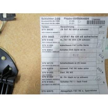 Recambio de guarnecido puerta delantera derecha para mercedes-benz clase s (w221) berlina 3.5 v6 cat referencia OEM IAM  NEGRO 