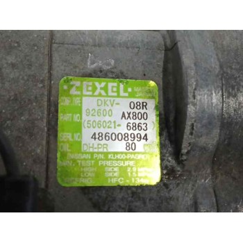 Recambio de compresor aire acondicionado para nissan micra (k12e) 1.2 cat referencia OEM IAM 92600AX800  