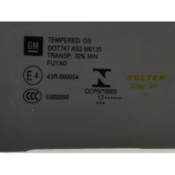 Recambio de luna trasera derecha para opel crossland x 1.2 referencia OEM IAM   