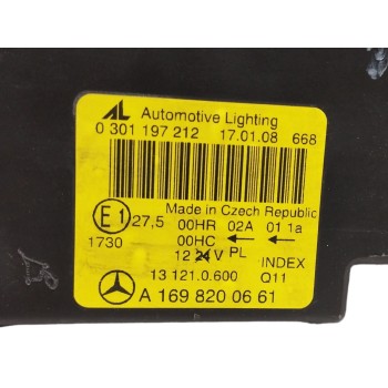Recambio de faro derecho para mercedes-benz clase a (w169) 2.0 cdi cat referencia OEM IAM A1698200661 PARA PULIR 
