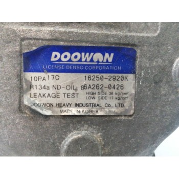 Recambio de compresor aire acondicionado para kia sportage 2.0 crdi referencia OEM IAM 162502920K 86A2620426 