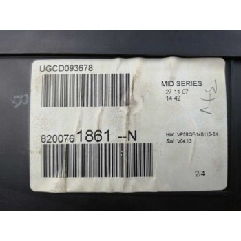 Recambio de cuadro instrumentos para renault clio iii rip curl referencia OEM IAM 8200761861N  