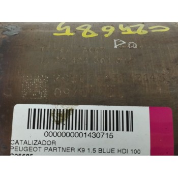 Recambio de catalizador para peugeot partner k9 1.5 blue hdi 100 referencia OEM IAM A007  