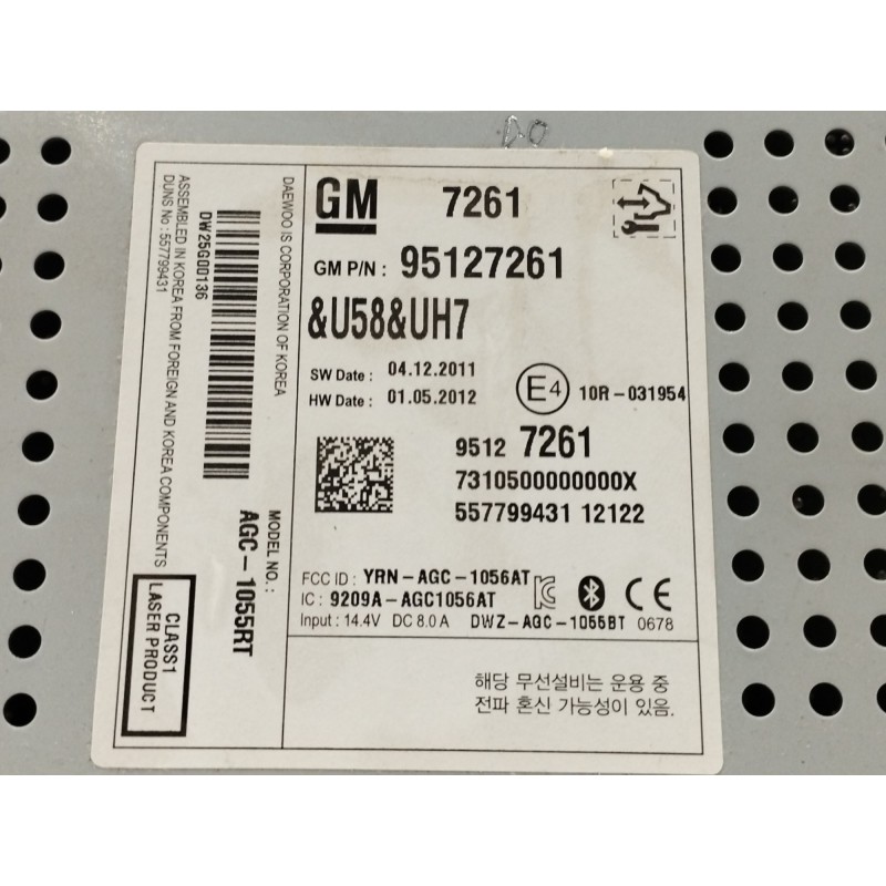 SISTEMA AUDIO / RADIO CD BOTON PELADO 557799431