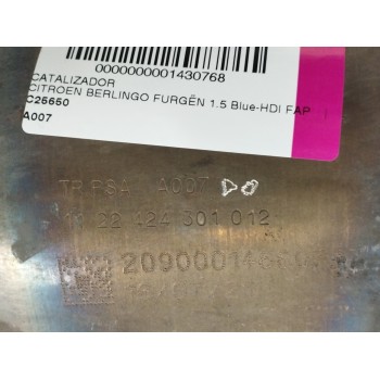 Recambio de catalizador para citroën berlingo furgón 1.5 blue-hdi fap referencia OEM IAM A007  