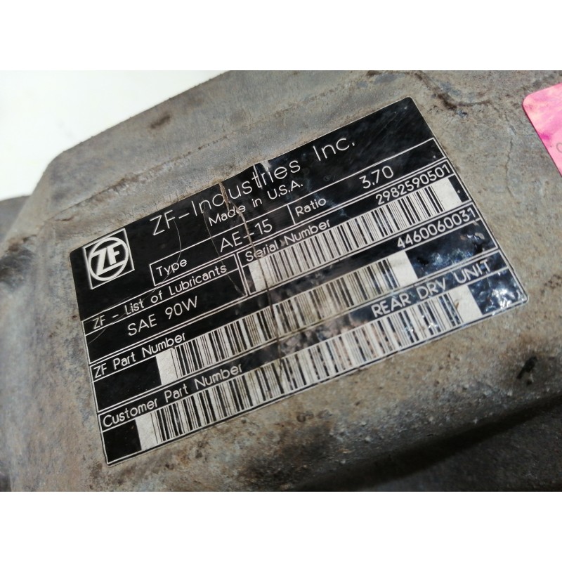 DIFERENCIAL TRASERO RELACION 3.70 AE15