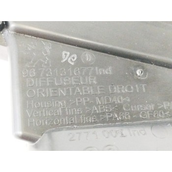 Recambio de rejilla aireadora para peugeot 2008 (--.2013) 1.5 blue-hdi referencia OEM IAM 9673131677 LADO DERECHO 