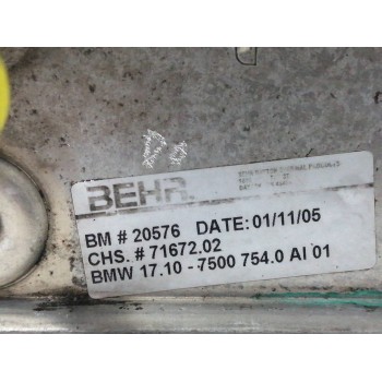 Recambio de enfriador aceite motor para bmw x5 (e53) 3.0 turbodiesel cat referencia OEM IAM 7500754  