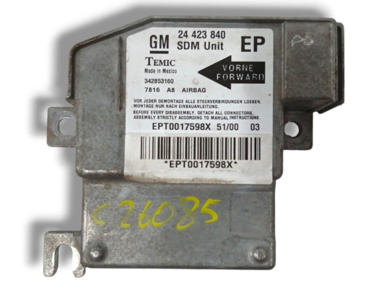Recambio de centralita airbag para opel corsa c 1.4 16v referencia OEM IAM 24423840 342853160 