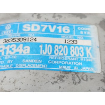 Recambio de compresor aire acondicionado para seat leon (1m1) 1.6 16 v referencia OEM IAM 1J0820803K  