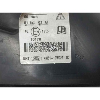 Recambio de faro derecho para ford focus berlina (cap) 1.6 16v cat referencia OEM IAM 4M5113W029AC SIN TAPA 