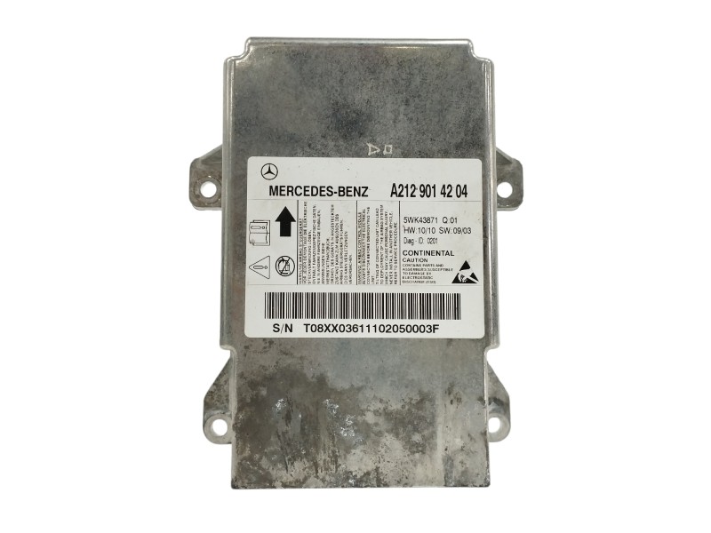 Recambio de centralita airbag para mercedes-benz clase e (w212) familiar 2.1 cdi cat referencia OEM IAM A2129014204 5WK43871 
