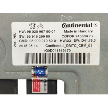 Recambio de modulo electronico para citroën c4 picasso 1.6 blue-hdi fap referencia OEM IAM 9802096780 START STOP 9691626980