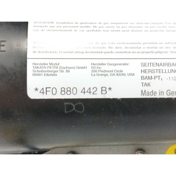 Recambio de airbag lateral trasero derecho para audi a6 berlina (4f2) 3.0 v6 24v tdi referencia OEM IAM 4F0880442B  
