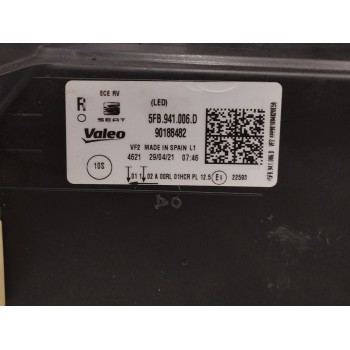 Recambio de faro derecho para seat leon sportstourer (kl8, kld) 2.0 tdi referencia OEM IAM 5FB941006D SOPORTE DAÑADO SIN CENTRAL