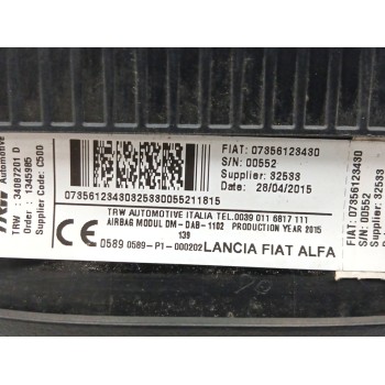 Recambio de airbag delantero izquierdo para fiat panda (319) 1.3 16v m-jet cat referencia OEM IAM 07356123430 34087201D 