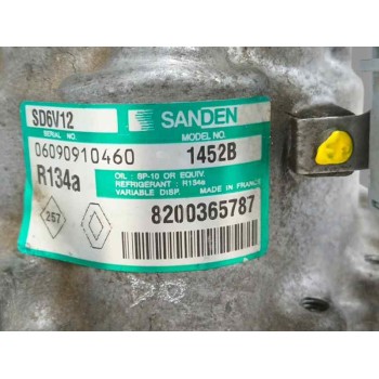 Recambio de compresor aire acondicionado para renault modus 1.5 dci diesel referencia OEM IAM 8200365787 R134A 