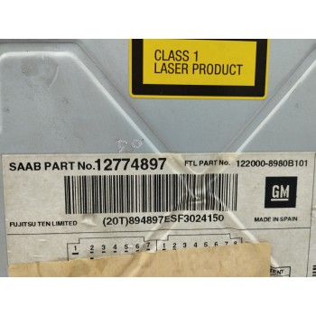 Recambio de sistema audio / radio cd para saab 9-3 (ys3f, e79, d79, d75) 1.9 tid referencia OEM IAM 12774897 OBSERVAR FOTOS 1220