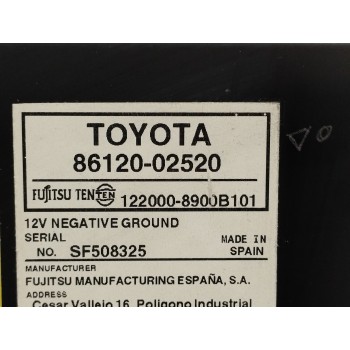 Recambio de sistema audio / radio cd para toyota auris 2.2 d-cat referencia OEM IAM 8612002520  