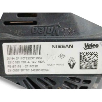 Recambio de alternador para renault trafic furgón 2.0 dci diesel energy referencia OEM IAM 231002513R 180A FG18T178