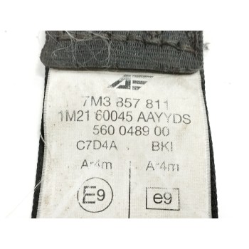 Recambio de cinturon seguridad trasero izquierdo para seat alhambra (7v9) sport referencia OEM IAM 7M3857811 FILA CENTRAL 
