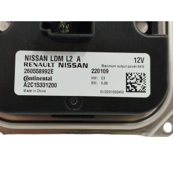 Recambio de centralita faros xenon para nissan juke (f16_) dig-t 117 referencia OEM IAM 260558992E CENTRALITA LED FARO DERECHO A