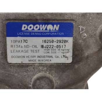 Recambio de compresor aire acondicionado para kia sportage 2.0 turbodiesel cat referencia OEM IAM 162502920K  