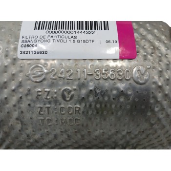Recambio de filtro de particulas para ssangyong tivoli 1.5 g15dtf referencia OEM IAM 2421135630  